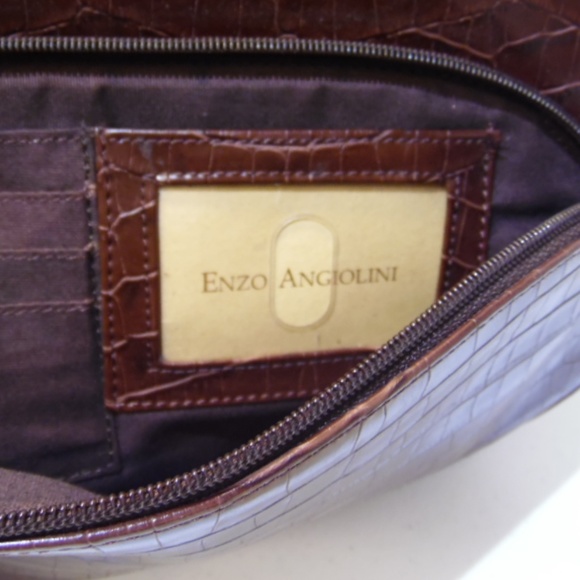 Enzo Angiolini Croc Pattern Hobo Shoulder Bag - Picture 5 of 8